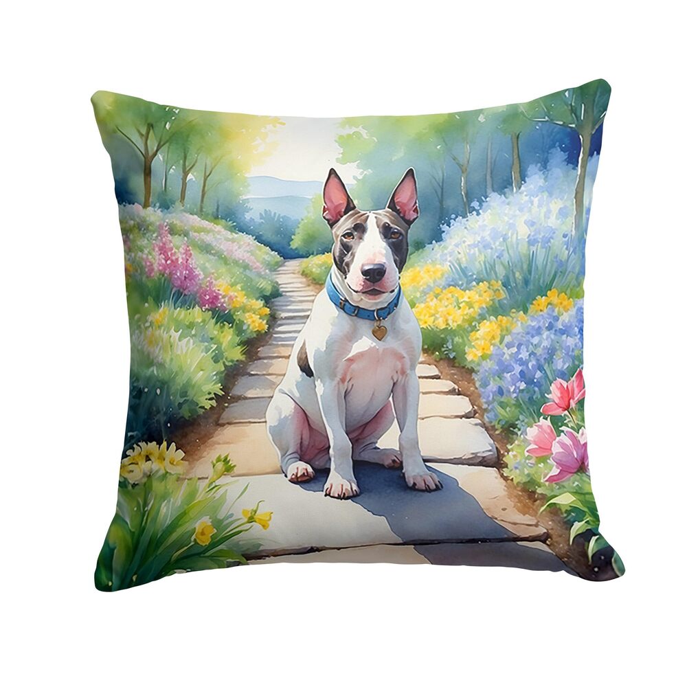 8592 Spring Path Throw Pillow, 18Hx18W, Bull Terrier 6587